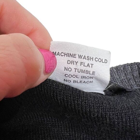 Francesco Morri vintage charcoal gray V-neck merino wool blend sweater size L - Picture 8 of 11